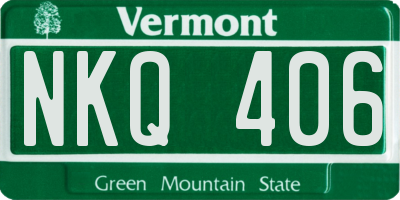 VT license plate NKQ406