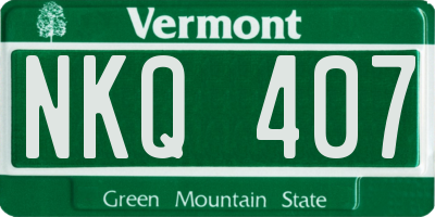 VT license plate NKQ407
