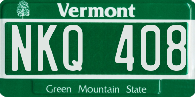VT license plate NKQ408