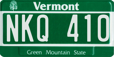 VT license plate NKQ410