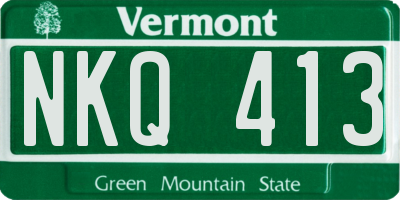 VT license plate NKQ413