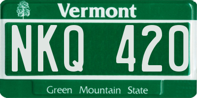 VT license plate NKQ420