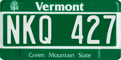 VT license plate NKQ427