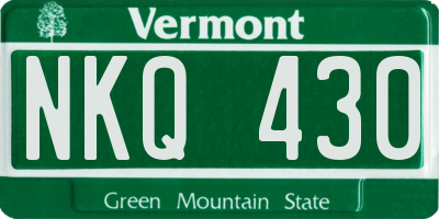 VT license plate NKQ430