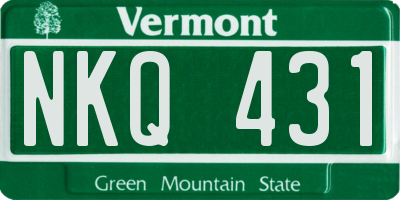 VT license plate NKQ431
