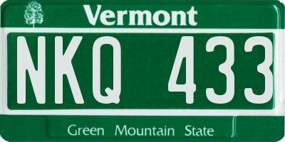 VT license plate NKQ433