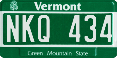 VT license plate NKQ434