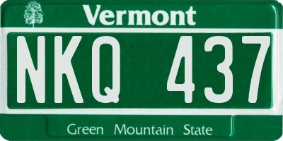 VT license plate NKQ437