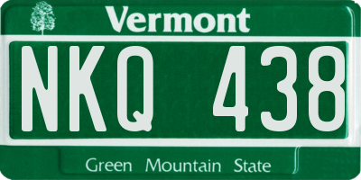 VT license plate NKQ438