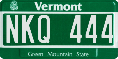 VT license plate NKQ444