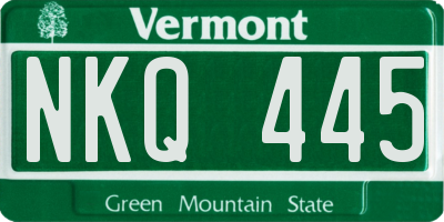 VT license plate NKQ445