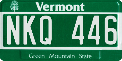 VT license plate NKQ446