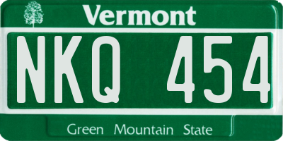 VT license plate NKQ454