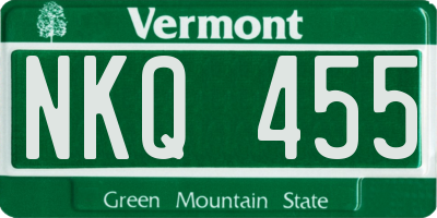 VT license plate NKQ455