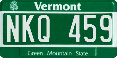 VT license plate NKQ459