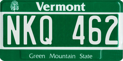 VT license plate NKQ462