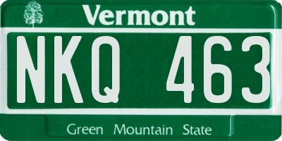 VT license plate NKQ463
