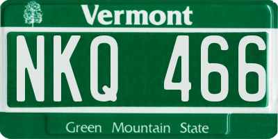 VT license plate NKQ466