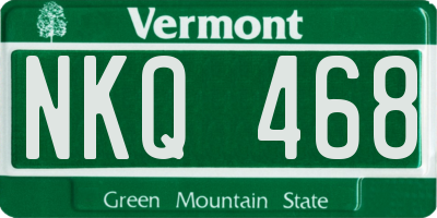VT license plate NKQ468