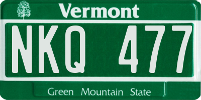 VT license plate NKQ477