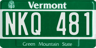 VT license plate NKQ481