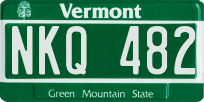 VT license plate NKQ482