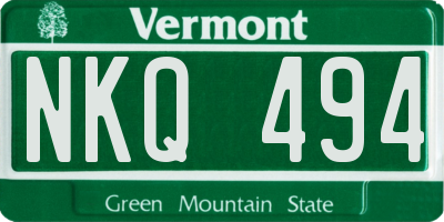 VT license plate NKQ494