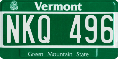 VT license plate NKQ496