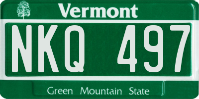 VT license plate NKQ497