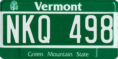 VT license plate NKQ498