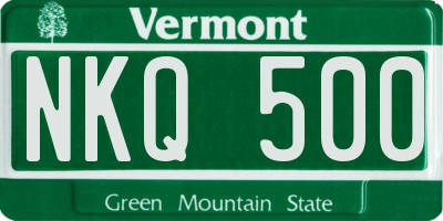 VT license plate NKQ500