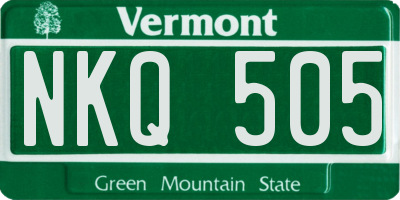 VT license plate NKQ505