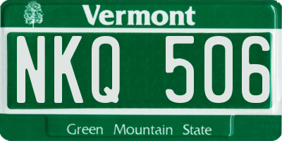 VT license plate NKQ506