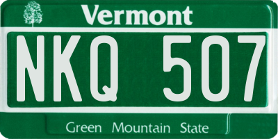 VT license plate NKQ507