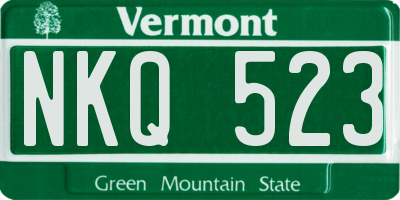 VT license plate NKQ523