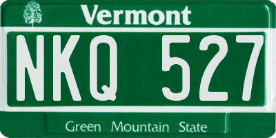 VT license plate NKQ527
