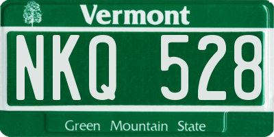 VT license plate NKQ528