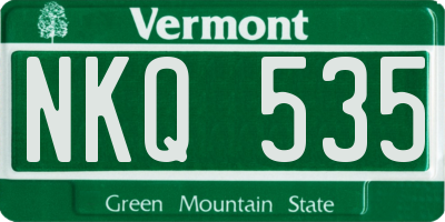 VT license plate NKQ535