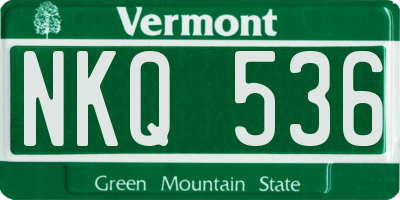 VT license plate NKQ536