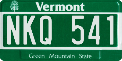 VT license plate NKQ541