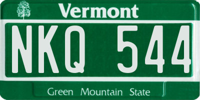 VT license plate NKQ544