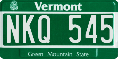 VT license plate NKQ545