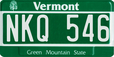 VT license plate NKQ546