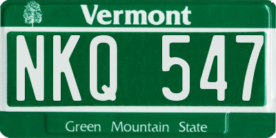 VT license plate NKQ547