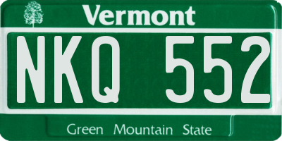 VT license plate NKQ552