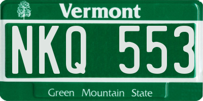 VT license plate NKQ553