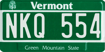 VT license plate NKQ554