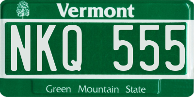 VT license plate NKQ555