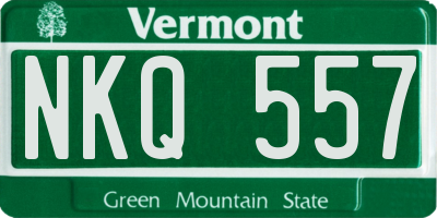 VT license plate NKQ557