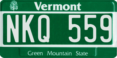 VT license plate NKQ559